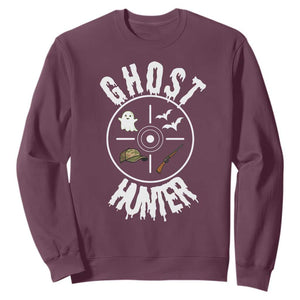 Funny Halloween Ghost Hunter Sweatshirt Trick Or Treat Costume TS12 Maroon Print Your Wear