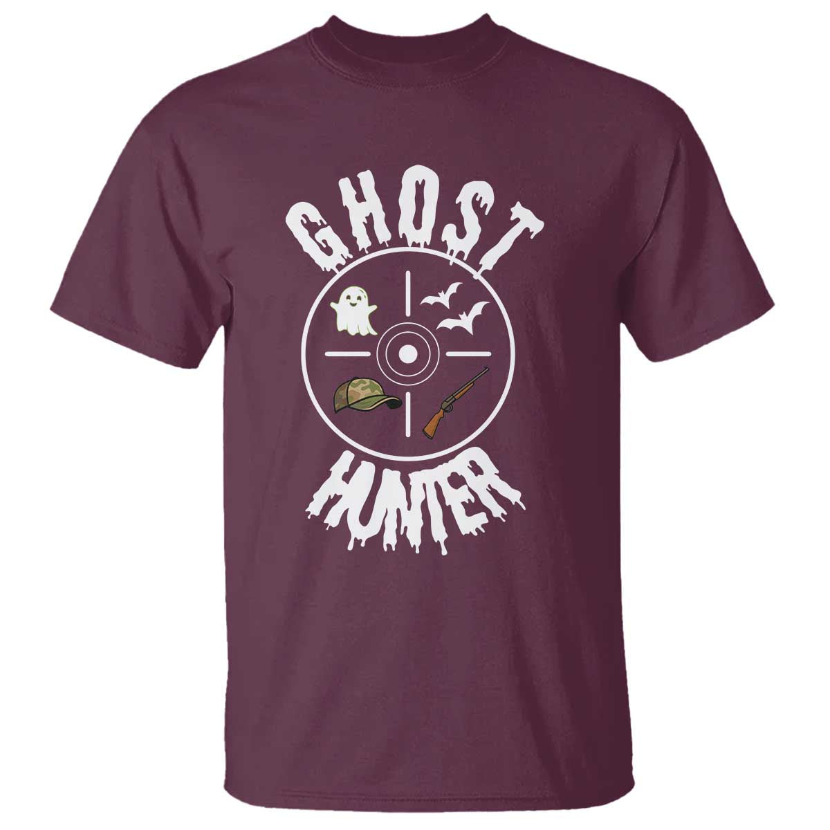 Funny Halloween Ghost Hunter T Shirt Trick Or Treat Costume TS12 Maroon Print Your Wear