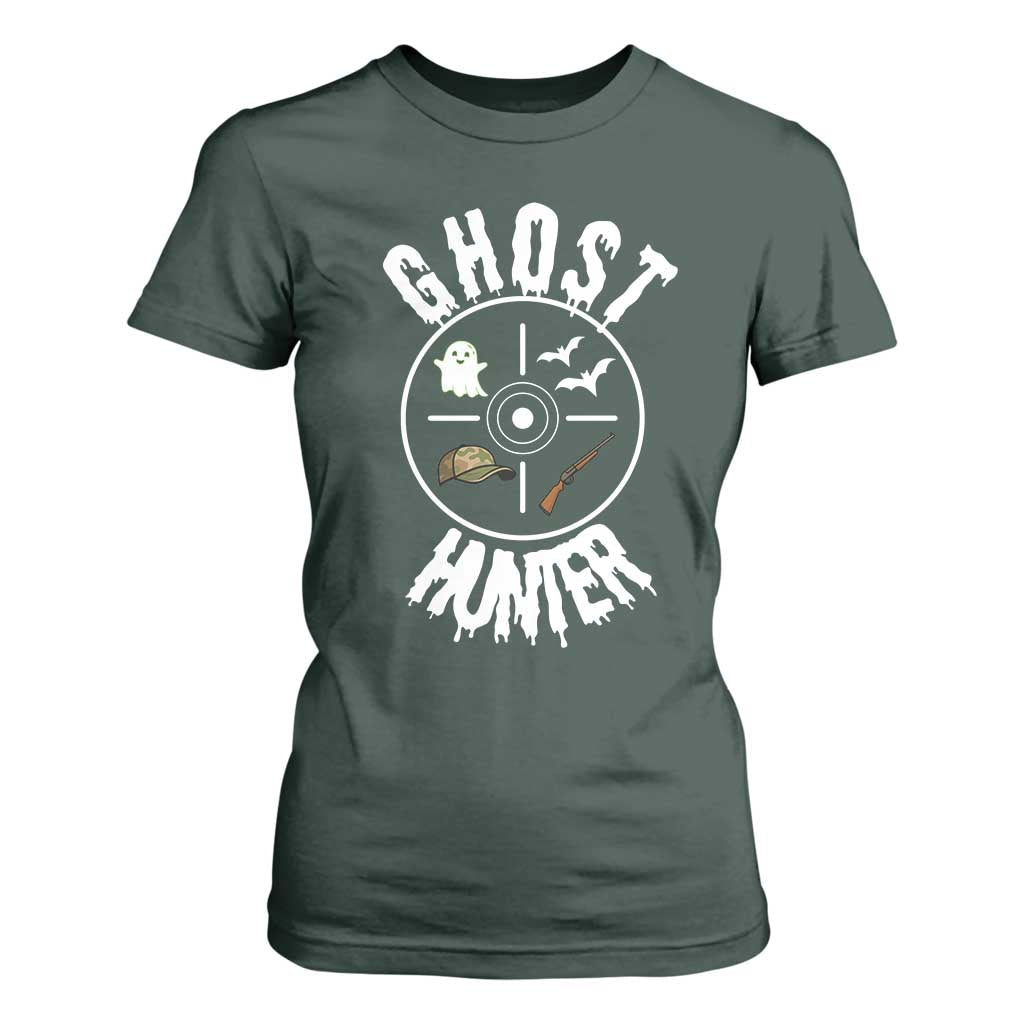 Funny Halloween Ghost Hunter T Shirt For Women Trick Or Treat Costume TS12 Dark Forest Green Print Your Wear