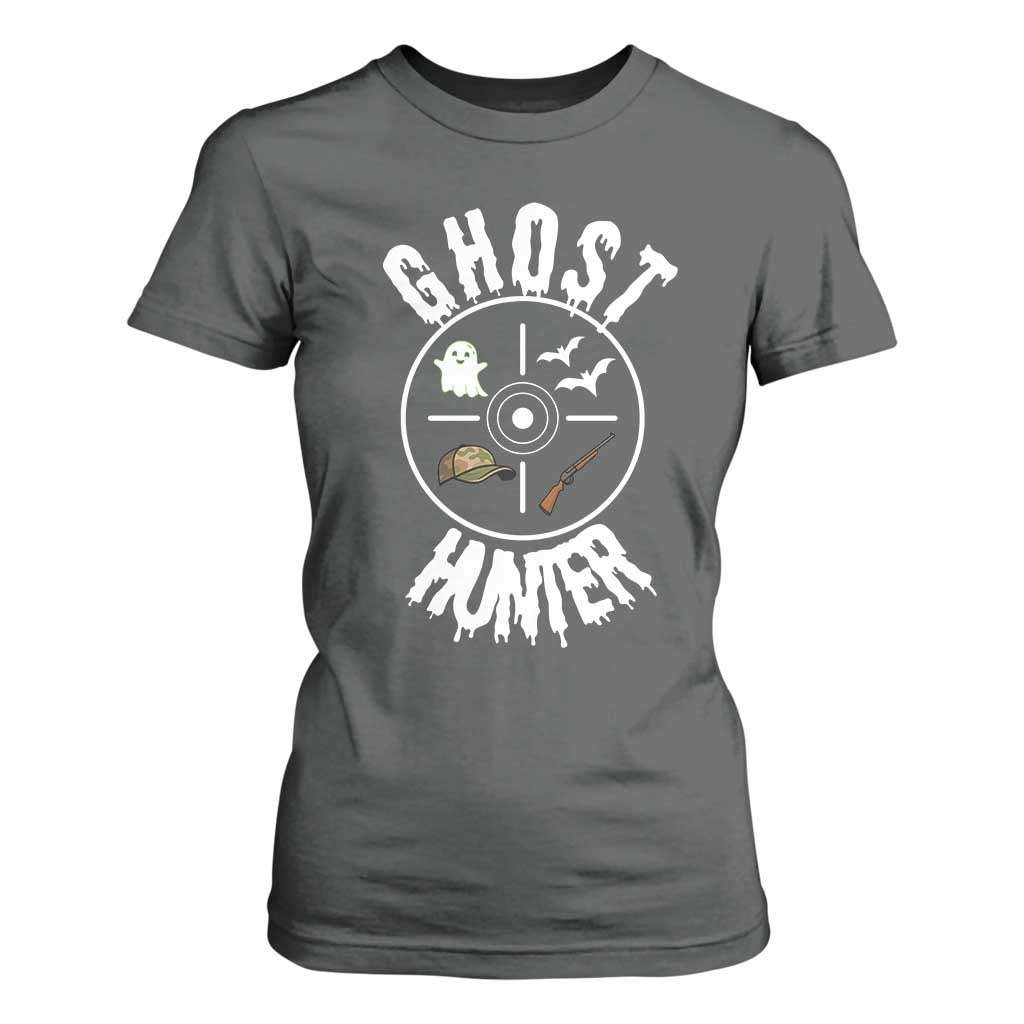 Funny Halloween Ghost Hunter T Shirt For Women Trick Or Treat Costume TS12 Dark Heather Print Your Wear