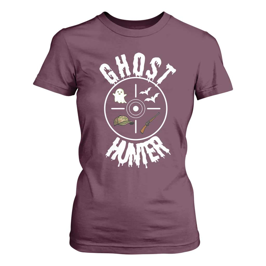 Funny Halloween Ghost Hunter T Shirt For Women Trick Or Treat Costume TS12 Maroon Print Your Wear
