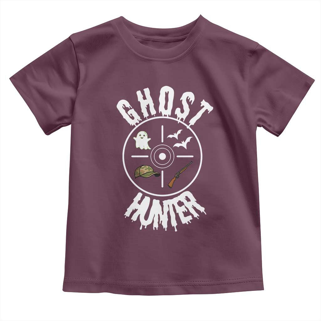 Funny Halloween Ghost Hunter Toddler T Shirt Trick Or Treat Costume TS12 Maroon Print Your Wear
