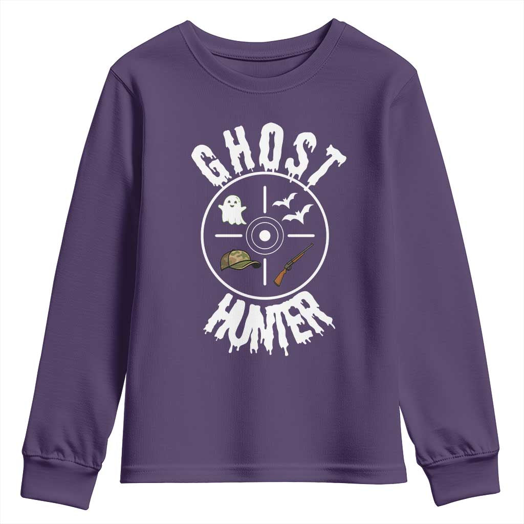 Funny Halloween Ghost Hunter Youth Sweatshirt Trick Or Treat Costume TS12 Purple Print Your Wear