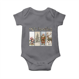 Santa Funny Christmas Hunter Look Baby Onesie He Is Hunting TS12 Charcoal Print Your Wear