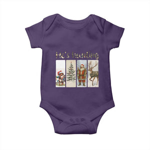 Santa Funny Christmas Hunter Look Baby Onesie He Is Hunting TS12 Purple Print Your Wear