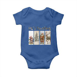 Santa Funny Christmas Hunter Look Baby Onesie He Is Hunting TS12 Royal Blue Print Your Wear