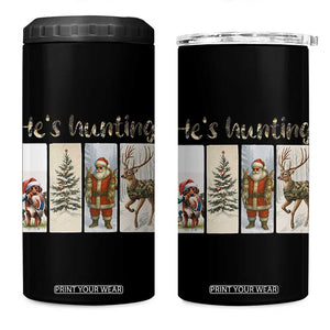 Santa Funny Christmas Hunter Look 4 in 1 Can Cooler Tumbler He Is Hunting TS12 One Size: 16 oz Black Print Your Wear