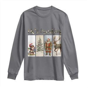 Santa Funny Christmas Hunter Look Long Sleeve Shirt He Is Hunting TS12 Charcoal Print Your Wear