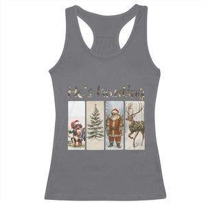 Santa Funny Christmas Hunter Look Racerback Tank Top He Is Hunting TS12 Charcoal Print Your Wear
