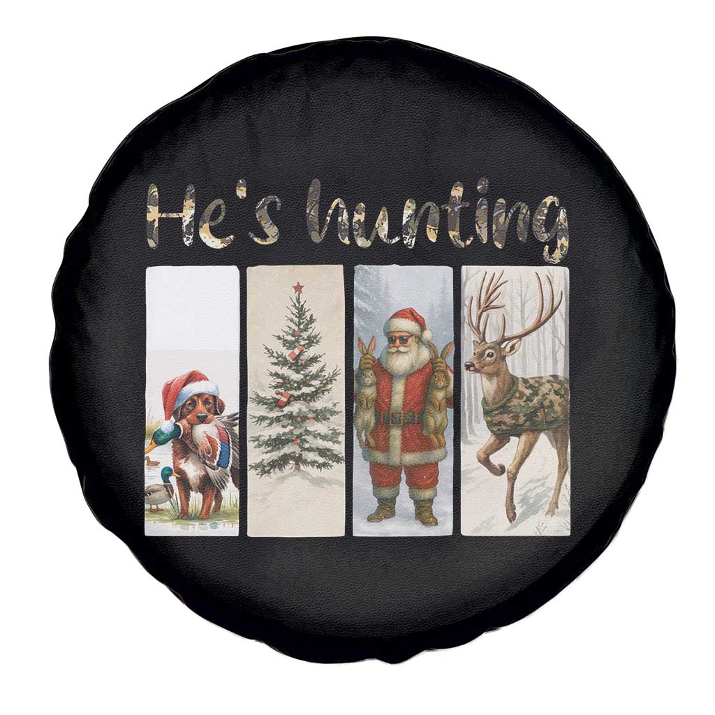 Santa Funny Christmas Hunter Look Spare Tire Cover He Is Hunting TS12 Print Your Wear