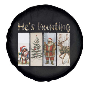 Santa Funny Christmas Hunter Look Spare Tire Cover He Is Hunting TS12 Print Your Wear
