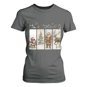 Santa Funny Christmas Hunter Look T Shirt For Women He Is Hunting TS12 Dark Heather Print Your Wear