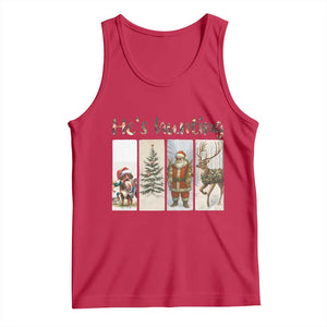 Santa Funny Christmas Hunter Look Tank Top He Is Hunting TS12 Red Print Your Wear