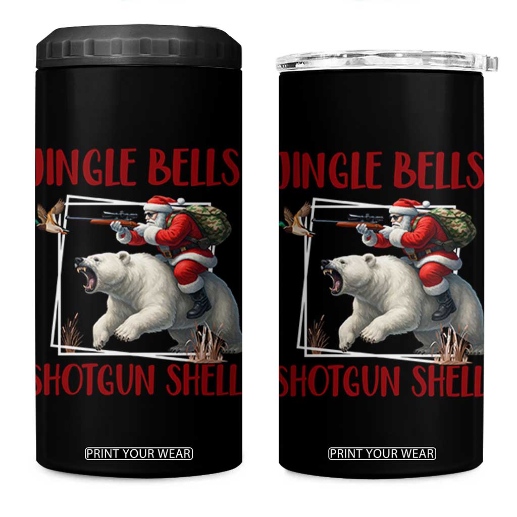 Funny Christmas Hunting 4 in 1 Can Cooler Tumbler Jingle Bells Shotgun Shells TS12 One Size: 16 oz Black Print Your Wear