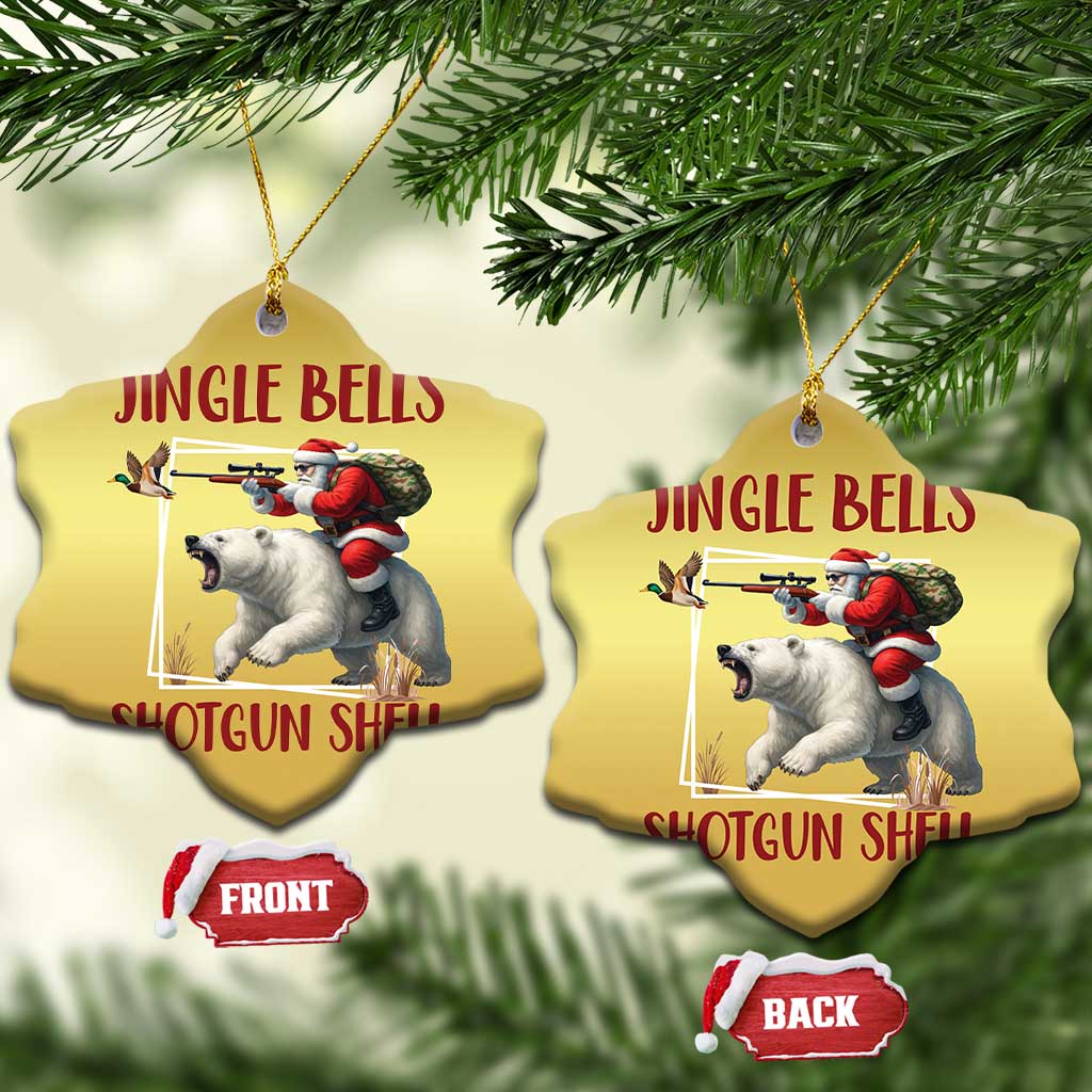 Funny Xmas Hunting Christmas Ornament Jingle Bells Shotgun Shells TS12 Snow Flake Gold Print Your Wear