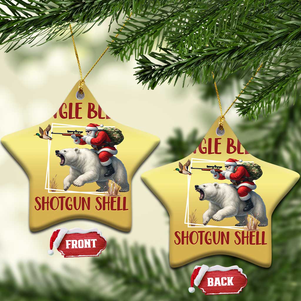 Funny Xmas Hunting Christmas Ornament Jingle Bells Shotgun Shells TS12 Star Gold Print Your Wear