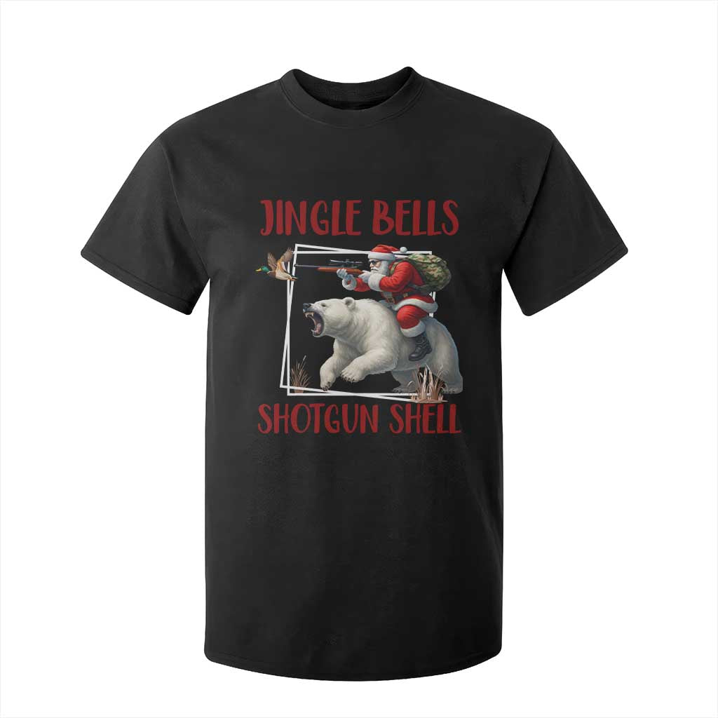 Funny Christmas Hunting T Shirt For Kid Jingle Bells Shotgun Shells TS12 Black Print Your Wear