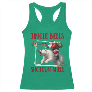 Funny Christmas Hunting Racerback Tank Top Jingle Bells Shotgun Shells TS12 Irish Green Print Your Wear