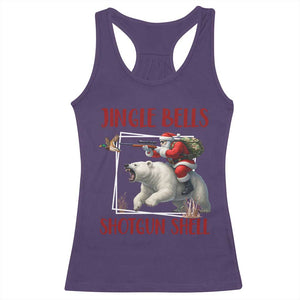 Funny Christmas Hunting Racerback Tank Top Jingle Bells Shotgun Shells TS12 Purple Print Your Wear