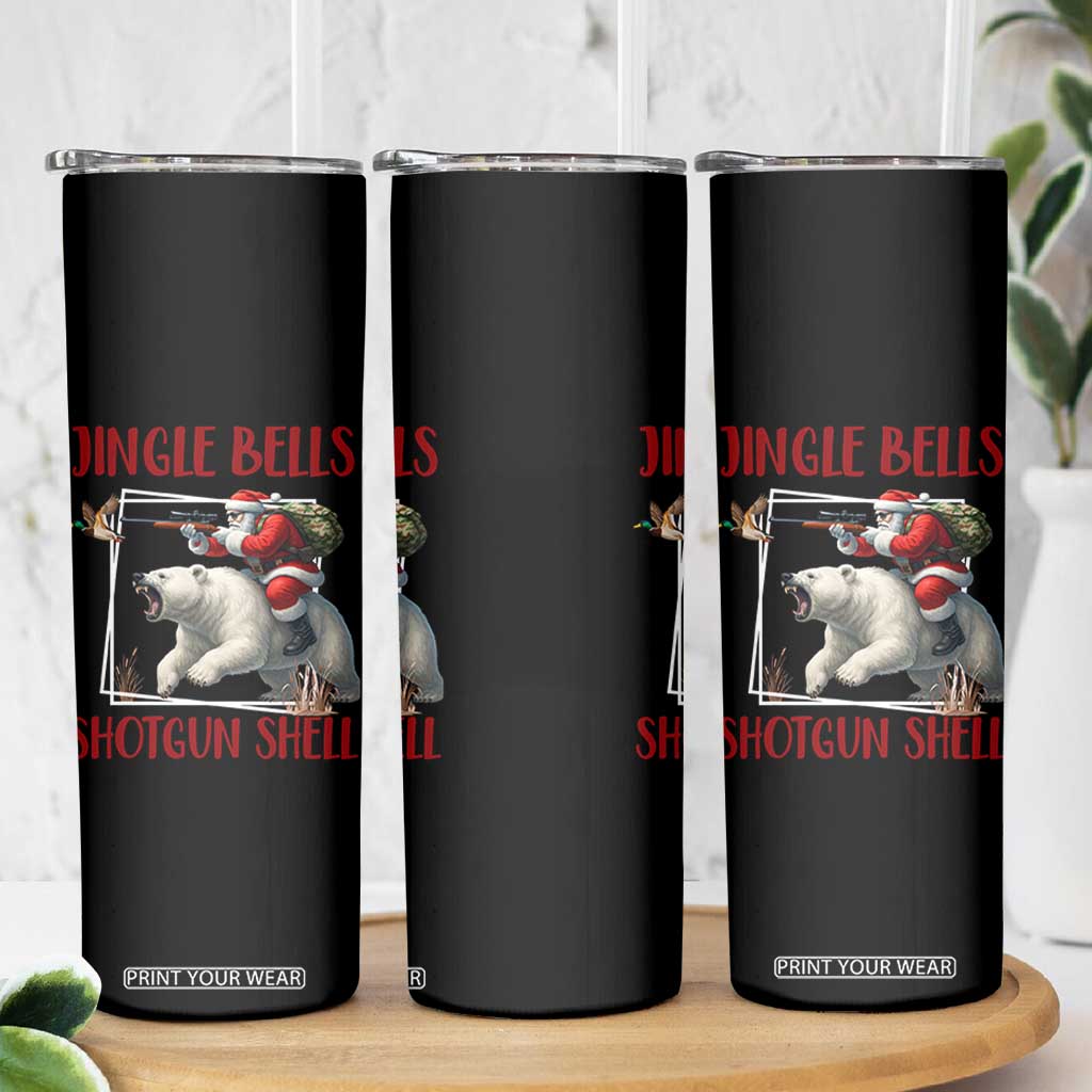 Funny Christmas Hunting Skinny Tumbler Jingle Bells Shotgun Shells TS12 Print Your Wear