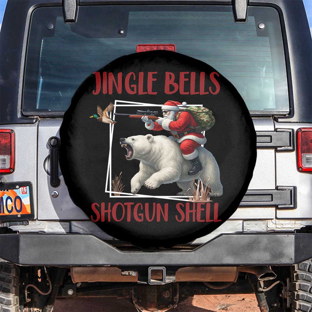 Funny Christmas Hunting Spare Tire Cover Jingle Bells Shotgun Shells TS12 No hole Black Print Your Wear
