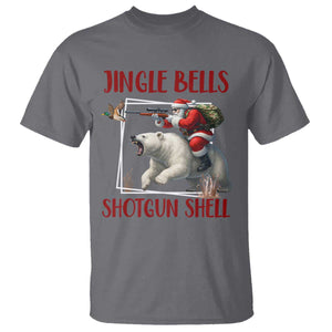 Funny Christmas Hunting T Shirt Jingle Bells Shotgun Shells TS12 Charcoal Print Your Wear