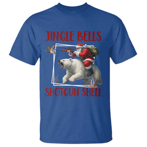 Funny Christmas Hunting T Shirt Jingle Bells Shotgun Shells TS12 Royal Blue Print Your Wear