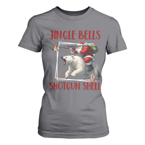 Funny Christmas Hunting T Shirt For Women Jingle Bells Shotgun Shells TS12 Charcoal Print Your Wear