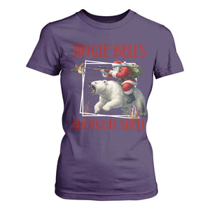 Funny Christmas Hunting T Shirt For Women Jingle Bells Shotgun Shells TS12 Purple Print Your Wear