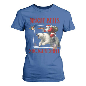 Funny Christmas Hunting T Shirt For Women Jingle Bells Shotgun Shells TS12 Royal Blue Print Your Wear
