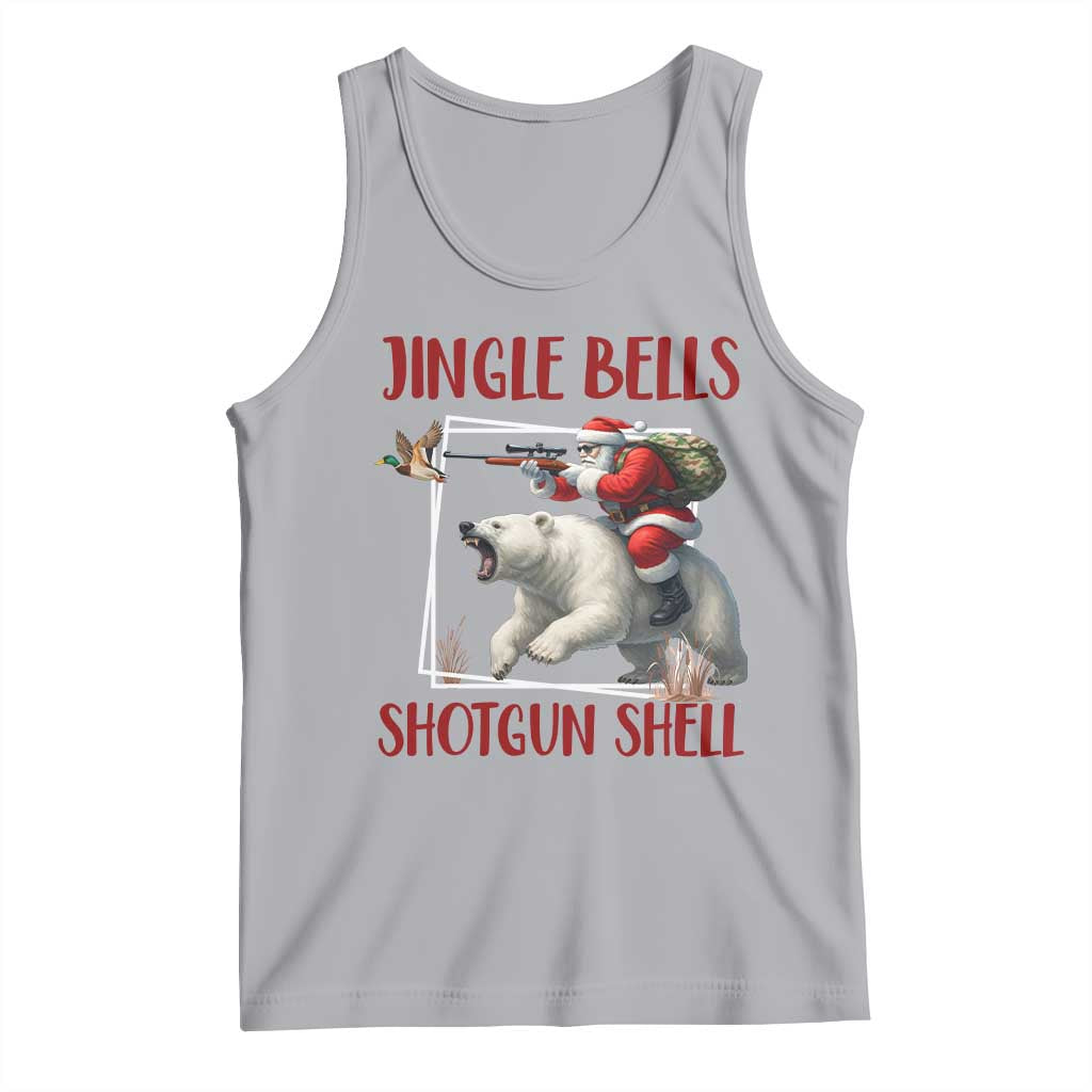 Funny Christmas Hunting Tank Top Jingle Bells Shotgun Shells TS12 Athletic Heather Print Your Wear