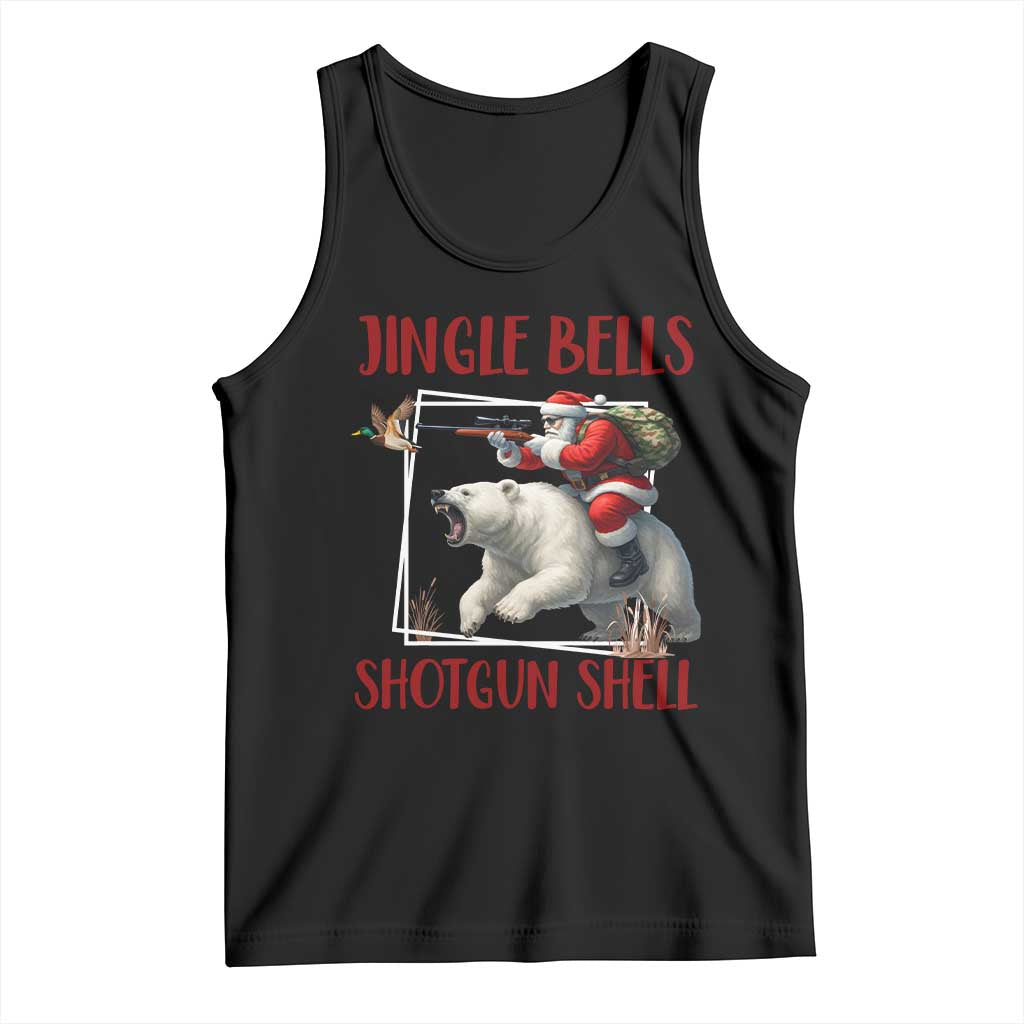Funny Christmas Hunting Tank Top Jingle Bells Shotgun Shells TS12 Black Print Your Wear