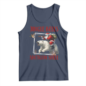 Funny Christmas Hunting Tank Top Jingle Bells Shotgun Shells TS12 Navy Print Your Wear