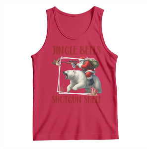 Funny Christmas Hunting Tank Top Jingle Bells Shotgun Shells TS12 Red Print Your Wear