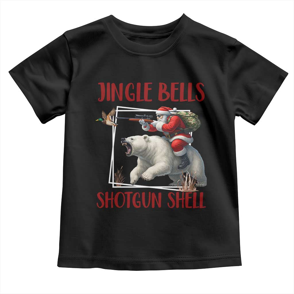 Funny Christmas Hunting Toddler T Shirt Jingle Bells Shotgun Shells TS12 Black Print Your Wear
