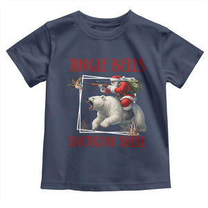 Funny Christmas Hunting Toddler T Shirt Jingle Bells Shotgun Shells TS12 Navy Print Your Wear