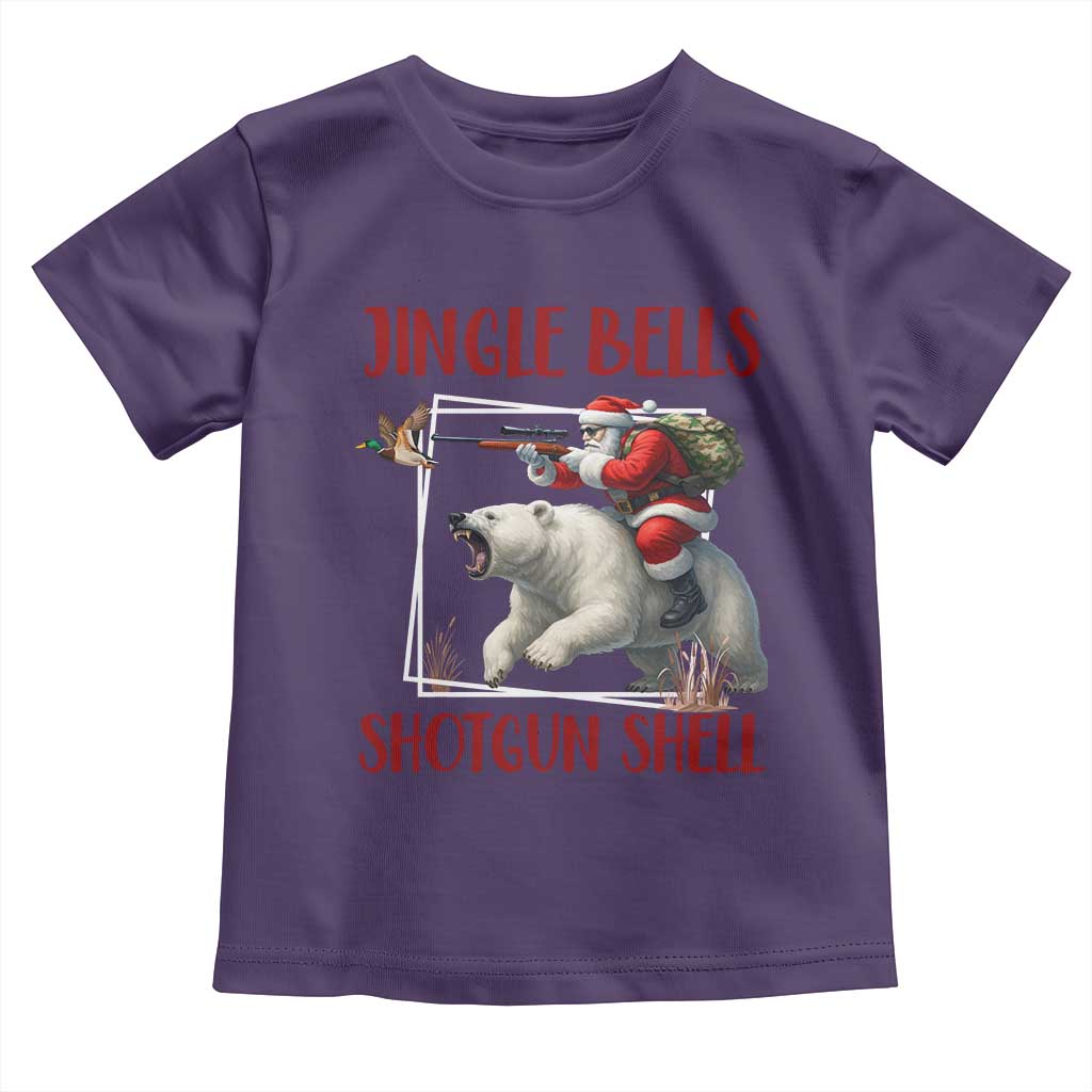Funny Christmas Hunting Toddler T Shirt Jingle Bells Shotgun Shells TS12 Purple Print Your Wear
