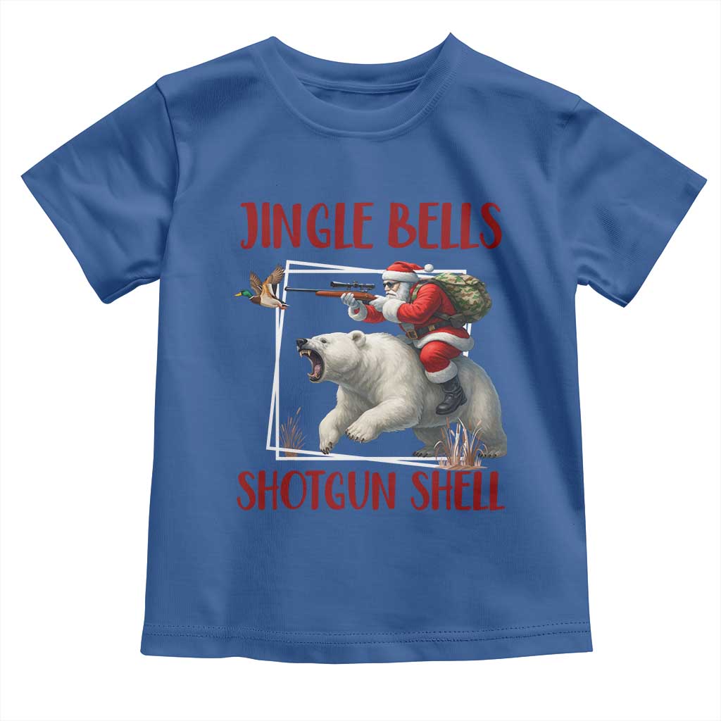 Funny Christmas Hunting Toddler T Shirt Jingle Bells Shotgun Shells TS12 Royal Blue Print Your Wear