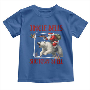 Funny Christmas Hunting Toddler T Shirt Jingle Bells Shotgun Shells TS12 Royal Blue Print Your Wear