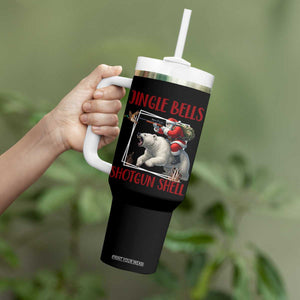 Funny Christmas Hunting Tumbler With Handle Jingle Bells Shotgun Shells TS12 Print Your Wear