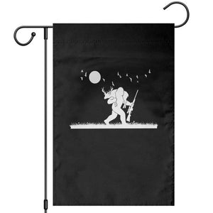 Sasquatch Hunter With Rifle Garden Flag Funny Bigfoot Outdoor Design TS12 Black Print Your Wear