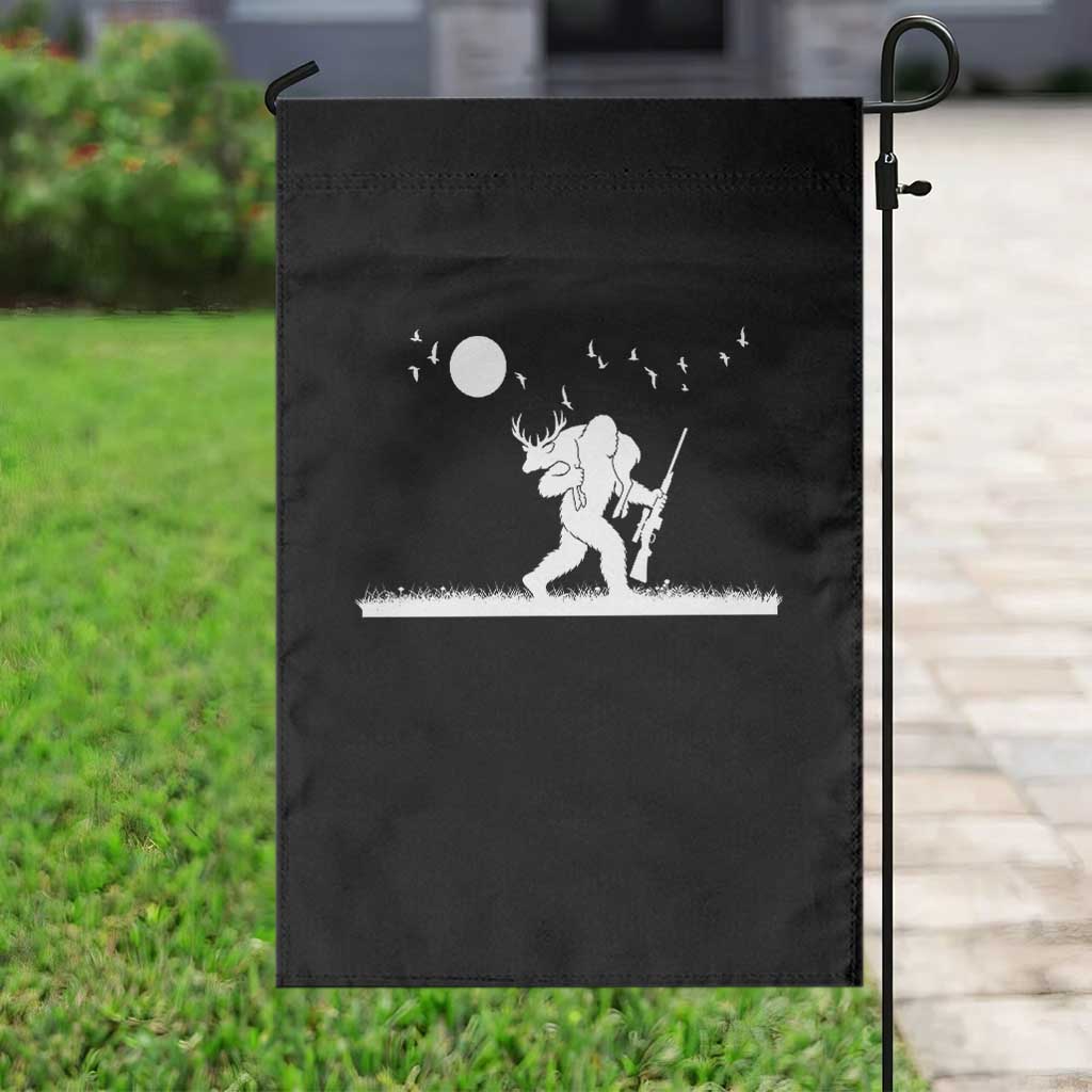 Sasquatch Hunter With Rifle Garden Flag Funny Bigfoot Outdoor Design TS12 Print Your Wear