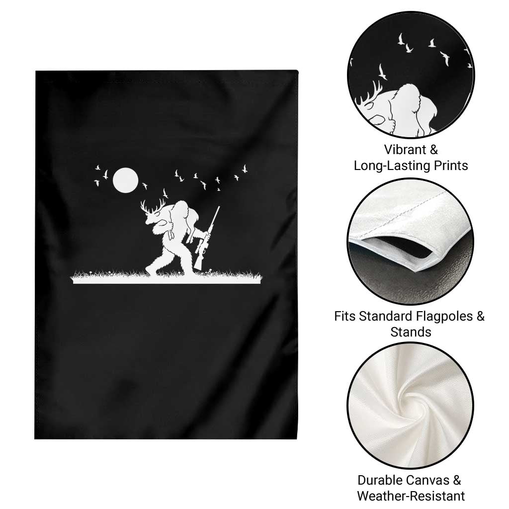 Sasquatch Hunter With Rifle Garden Flag Funny Bigfoot Outdoor Design TS12 Print Your Wear