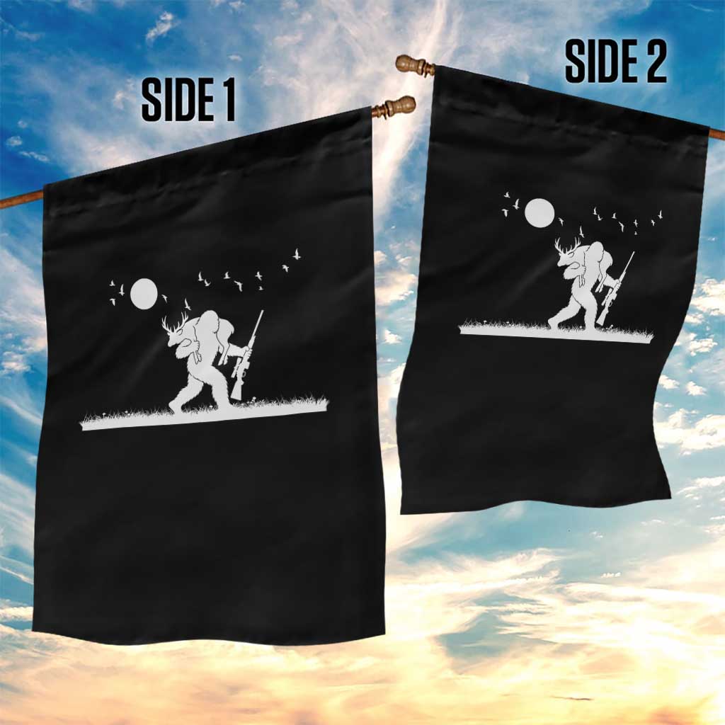Sasquatch Hunter With Rifle Garden Flag Funny Bigfoot Outdoor Design TS12 Print Your Wear
