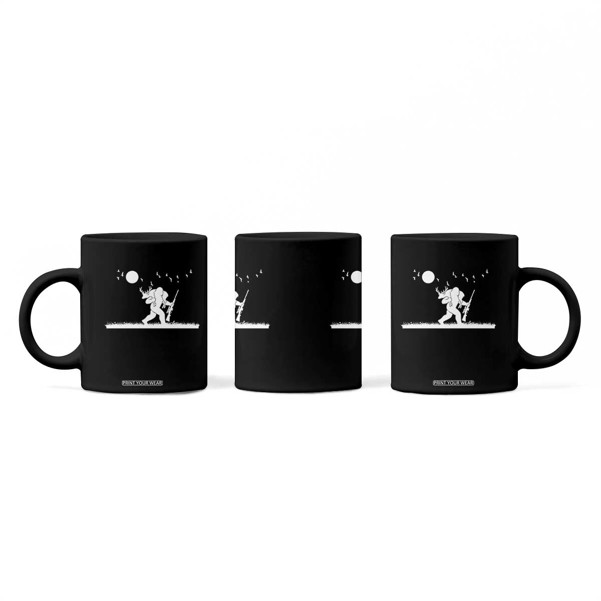 Sasquatch Hunter With Rifle Coffee Mug Funny Bigfoot Outdoor Design TS12 Print Your Wear