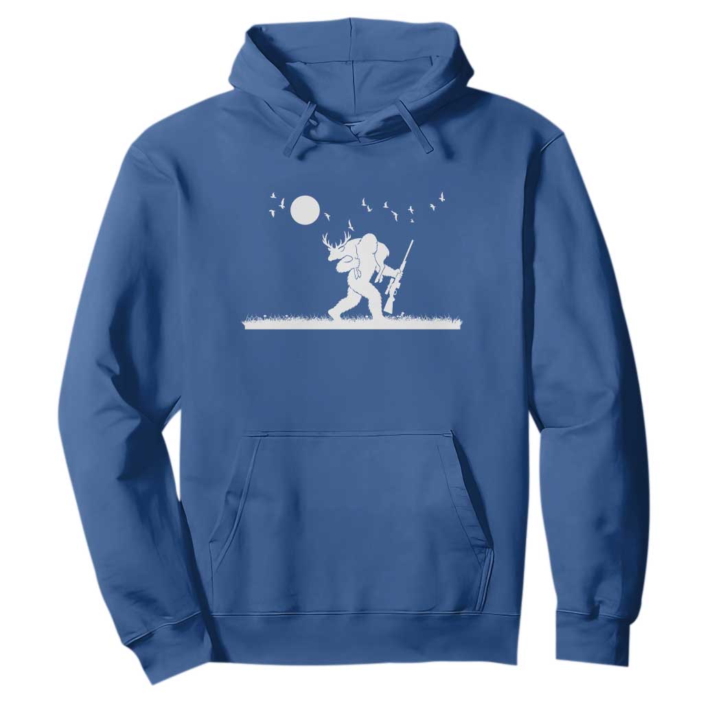 Sasquatch Hunter With Rifle Hoodie Funny Bigfoot Outdoor Design TS12 Royal Blue Print Your Wear