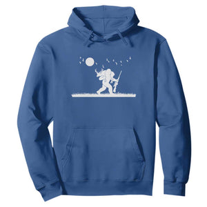 Sasquatch Hunter With Rifle Hoodie Funny Bigfoot Outdoor Design TS12 Royal Blue Print Your Wear
