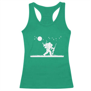 Sasquatch Hunter With Rifle Racerback Tank Top Funny Bigfoot Outdoor Design TS12 Irish Green Print Your Wear