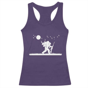 Sasquatch Hunter With Rifle Racerback Tank Top Funny Bigfoot Outdoor Design TS12 Purple Print Your Wear