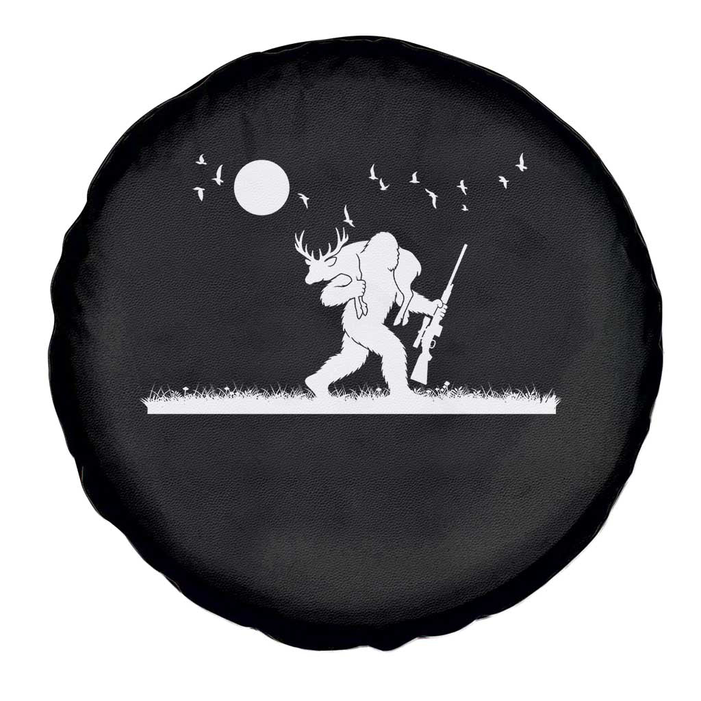 Sasquatch Hunter With Rifle Spare Tire Cover Funny Bigfoot Outdoor Design TS12 Print Your Wear